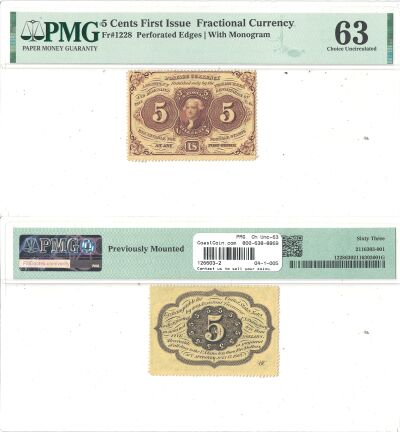 5c. 1st Issue. PMG. Ch Unc-63. F-1228.