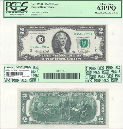 1976. $2. PCGS. Ch New-63. PPQ. Federal Reserve No