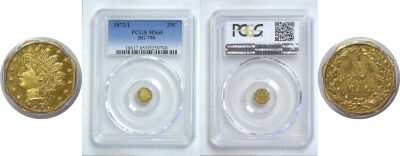 1872/1. PCGS. MS-65. California Fractional Gold.