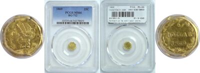 1869. PCGS. MS-66. California Fractional Gold.