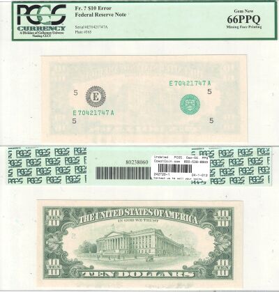 Undated. $10. PCGS. Gem-66. PPQ. Federal Reserve N