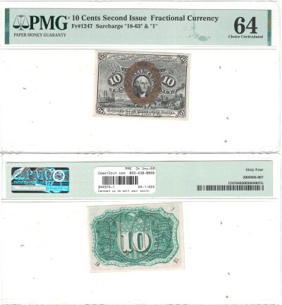10c. 2nd Issue. PMG. Ch Unc-64. F-1247.