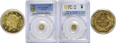 1868. PCGS. MS-66. California Fractional Gold.
