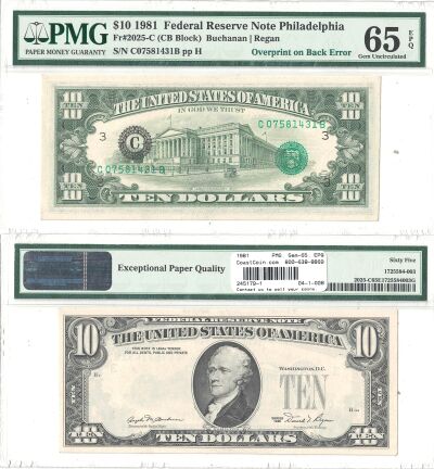 1981. $10. PMG. Gem-65. EPQ. Federal Reserve Note.