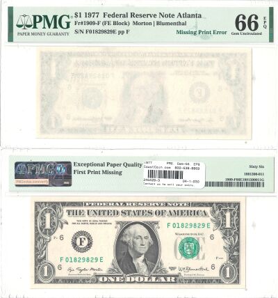 1977. $1. PMG. Gem-66. EPQ. Federal Reserve Note.