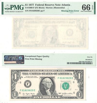 1977. $1. PMG. Gem-66. EPQ. Federal Reserve Note.