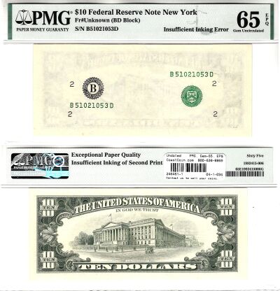 Undated. $10. PMG. Gem-65. EPQ. Federal Reserve No