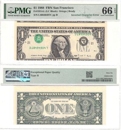 1988. $1. PMG. Gem-66. EPQ. Federal Reserve Note.