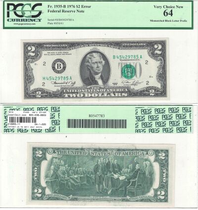 1976. $2. PCGS. Very Ch-64. Federal Reserve Note.