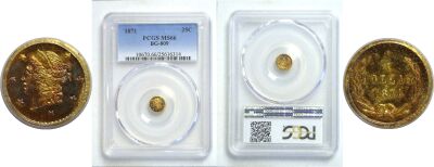 1871. PCGS. MS-66. California Fractional Gold.