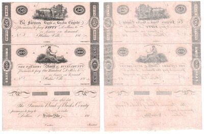 1810's. $50, $100,$Blank. CCU. PA.