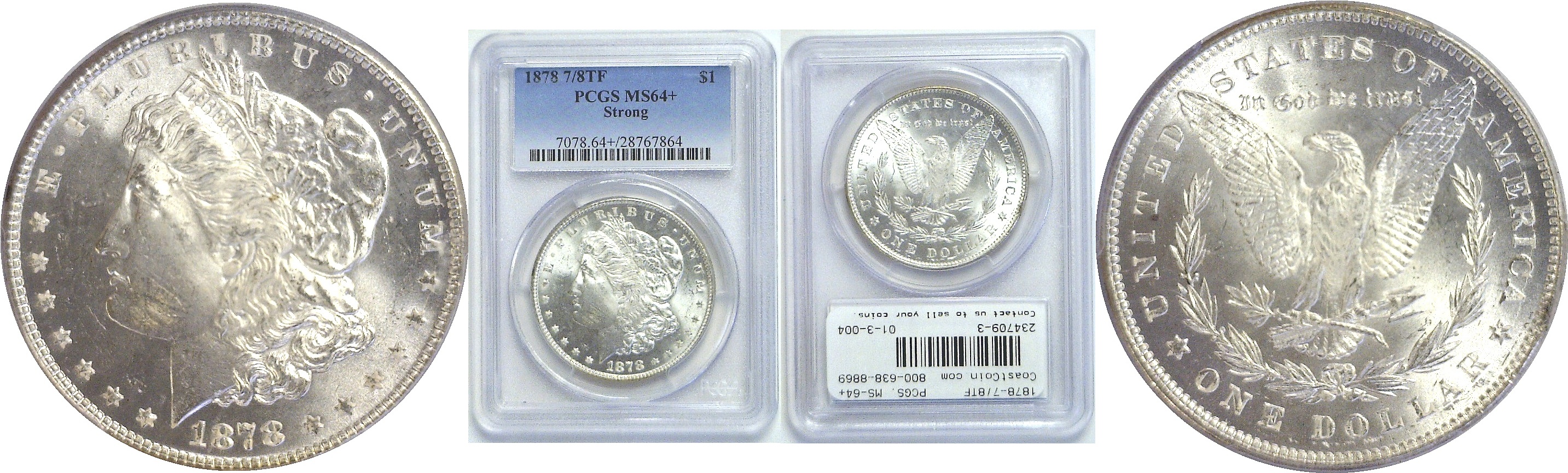 1878-7/8TF. PCGS. MS-64+. | Morgan Dollar | Coast to Coast Coins