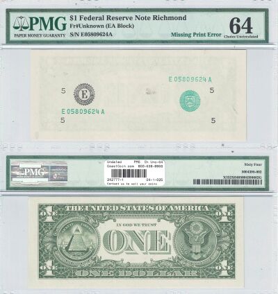 Undated. $1. PMG. Ch Unc-64. Federal Reserve Note.