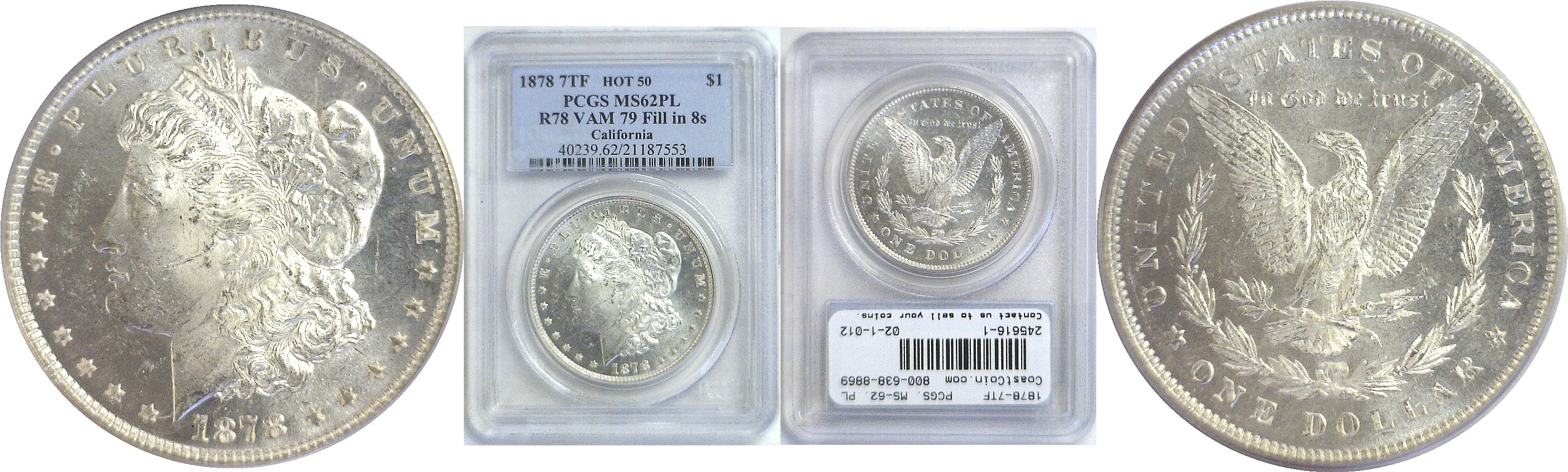 1878-7TF. PCGS. MS-62. PL. | Morgan Dollar | Coast to Coast Coins
