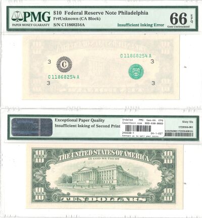 Undated. $10. PMG. Gem-66. EPQ. Federal Reserve No