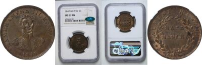 1847. Cent. NGC. MS-63. BN.