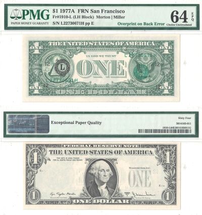 1977-A. $1. PMG. Ch Unc-64. EPQ. Federal Reserve N